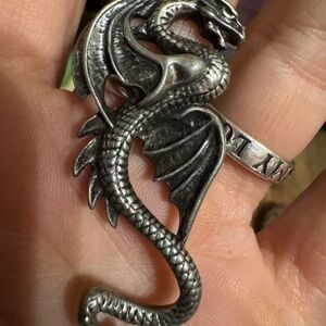 Tryst Silver Dragon Statement pendant